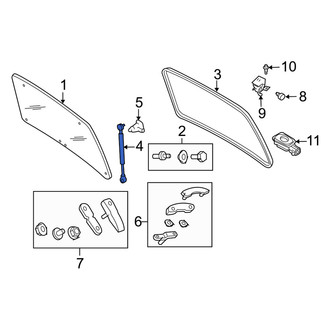 Mercury OE - Left Back Glass Lift Support