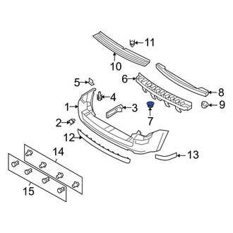 Mercury OE - Rear Bumper Impact Absorber Nut