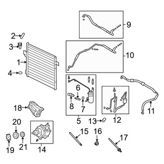 Mercury OE - Air Conditioner & Heater - Condenser, Compressor & Lines (4.0L)