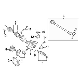 Mercury OE - Front Suspension - Carrier & Front Axles (AWD)