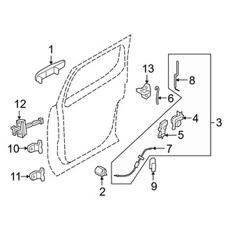Mercury OE - Rear Door - Lock & Hardware
