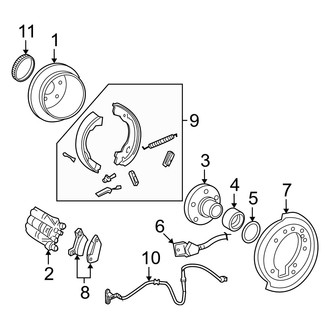 Mercury OE - Rear Suspension - Brake Components