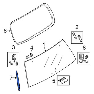 Mercury OE - Right Back Glass Lift Support