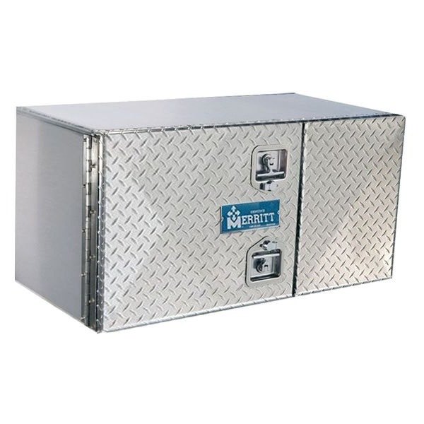 Merritt Aluminum® - Double Doors Underbody Tool Box with Diamond Plate Door