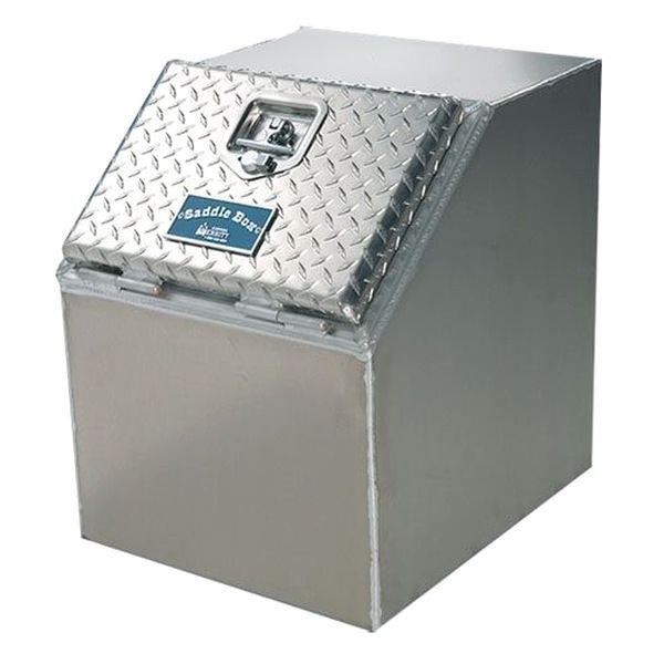 Merritt Aluminum® - Single Door Saddle Box with Diamond Plate Door