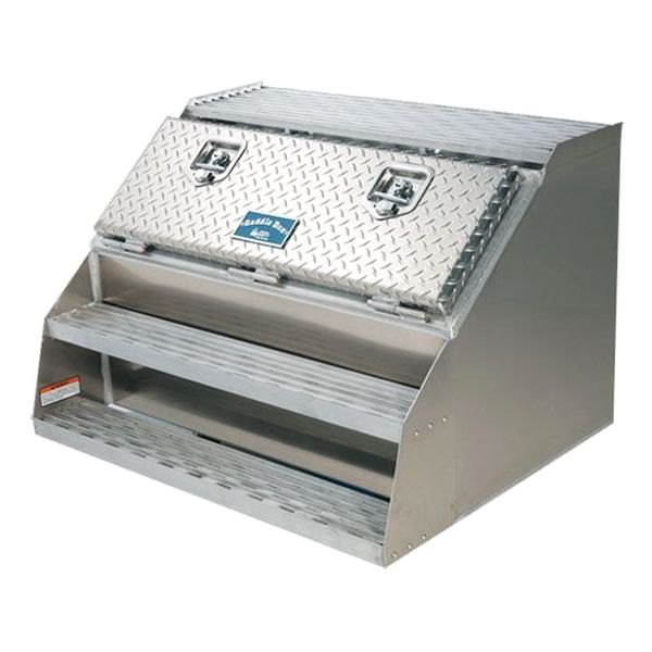 Merritt Aluminum® - Single Door Saddle Box with Diamond Plate Door