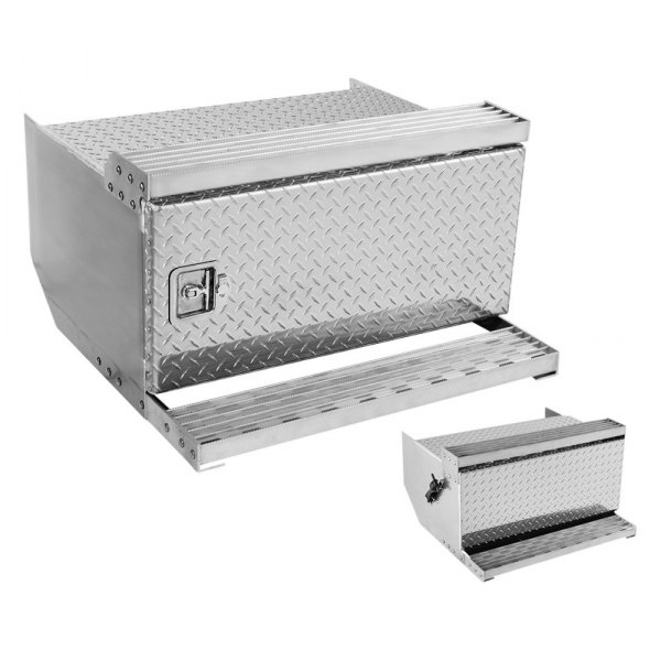 Merritt Aluminum® - Single Door Curbside Side Storage Box with Diamond Plate Door