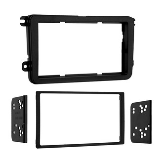 Metra® - Double DIN Black Stereo Dash Kit with Trim Panel and Brackets
