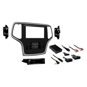 Metra® - Double DIN Matte Black Stereo Dash Kit with Silver Trim