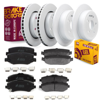 Metrix Premium Chassis Parts® - 1-Piece Plain Front and Rear Brake Kit