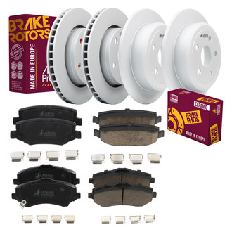 Metrix Premium Chassis Parts® - 1-Piece Plain Front and Rear Brake Kit