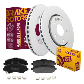 Metrix Premium Chassis Parts® - 1-Piece Plain Front Brake Kit