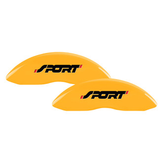 MGP® - Gloss Yellow Caliper Covers with No bolts SPORT Engraving (Full Kit, 4 pcs)