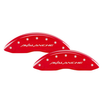 MGP® - Gloss Red Caliper Covers with Avalanche Engraving (Full Kit, 4 pcs)