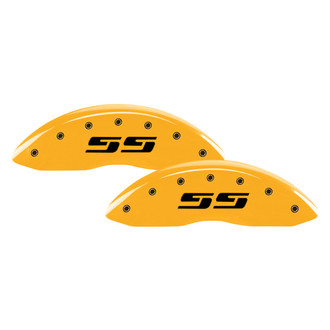 MGP® - Gloss Yellow Caliper Covers with SS Silverado Engraving (Full Kit, 4 pcs)
