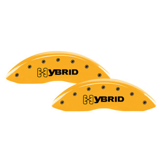 MGP® - Gloss Yellow Caliper Covers with GM Hybrid Logo Engraving (Full Kit, 4 pcs)