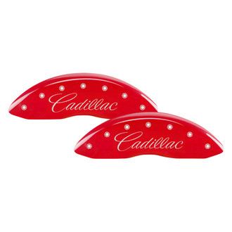 MGP® - Gloss Red Caliper Covers with Cadillac / SRX Engraving (Full Kit, 4 pcs)