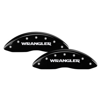 MGP® - Gloss Black Caliper Covers with Wrangler Engraving (Full Kit, 4 pcs)