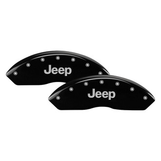 MGP® - Gloss Black Caliper Covers with Jeep Engraving (Full Kit, 4 pcs)