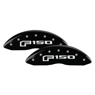 MGP® - Gloss Black Caliper Covers with Ford F-150 Logo Engraving from 2015 (Full Kit, 4 pcs)