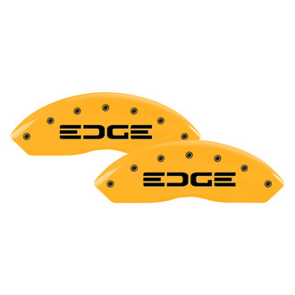 MGP® - Gloss Yellow Caliper Covers with Edge Engraving (Full Kit, 4 pcs)