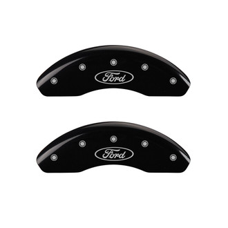 MGP® - Gloss Black Caliper Covers with Ford Oval Logo Engraving (Full Kit, 4 pcs)