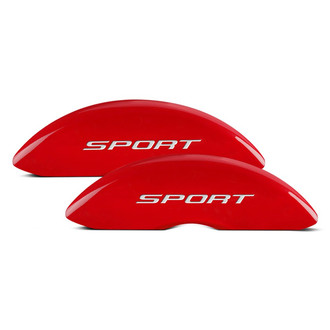 MGP® - Gloss Red Caliper Covers with No Bolts SPORT 2015 Engraving (Full Kit, 4 pcs)
