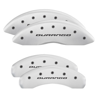 MGP® - Gloss White Caliper Covers with Durango Engraving (Full Kit, 4 pcs)