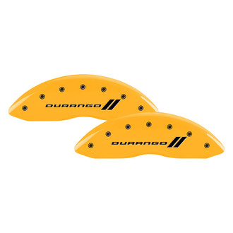 MGP® - Gloss Yellow Caliper Covers with Durango and Stripes Engraving (Full Kit, 4 pcs)