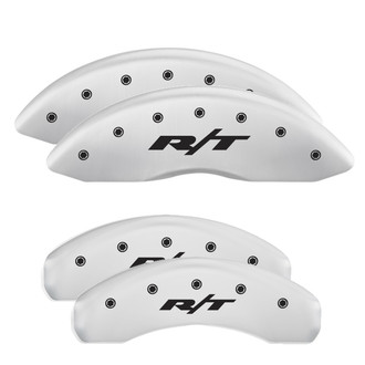 MGP® - Gloss White Caliper Covers with RT1-Truck Engraving (Full Kit, 4 pcs)