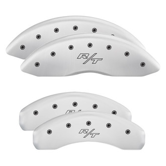 MGP® - Gloss White Caliper Covers with RT Vintage Style Engraving (Full Kit, 4 pcs)