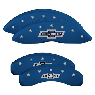 MGP® - Gloss Blue Caliper Covers with 100 Anniversary Logo (Full Kit, 4 pcs)