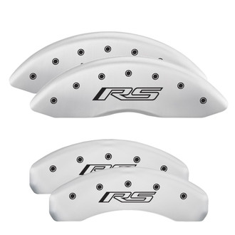 MGP® - Gloss White Caliper Covers with RS Gen 5 Camaro Engraving (Full Kit, 4 pcs)