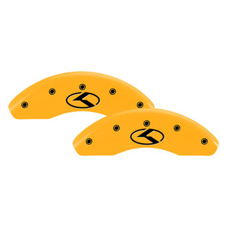 MGP® - Gloss Yellow Caliper Covers with Circle K/Kia Engraving (Full Kit, 4 pcs)