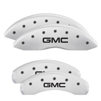 MGP® - Gloss White Caliper Covers with GMC Engraving (Full Kit, 4 pcs)