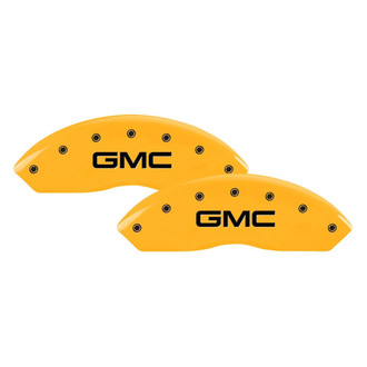 MGP® - Gloss Yellow Caliper Covers with GMC Engraving (Full Kit, 4 pcs)