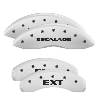 MGP® - Gloss White Caliper Covers with Escalade / EXT Engraving (Full Kit, 4 pcs)