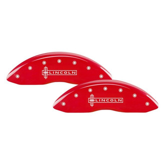MGP® - Gloss Red Caliper Covers with Lincoln Engraving (Full Kit, 4 pcs)