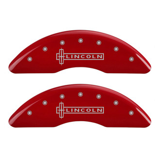 MGP® - Gloss Red Caliper Covers with Lincoln / Star Logo Engraving (Full Kit, 4 pcs)