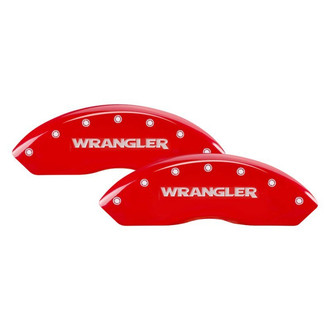 MGP® - Gloss Red Caliper Covers with Wrangler Engraving (Full Kit, 4 pcs)