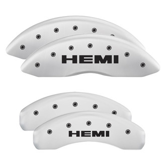 MGP® - Gloss White Caliper Covers with Hemi Engraving (Full Kit, 4 pcs)