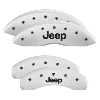 MGP® - Gloss White Caliper Covers with Jeep Engraving (Full Kit, 4 pcs)