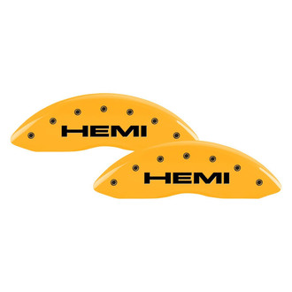 MGP® - Gloss Yellow Caliper Covers with Hemi Engraving (Full Kit, 4 pcs)