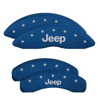 MGP® - Gloss Blue Caliper Covers with Jeep Engraving (Full Kit, 4 pcs)