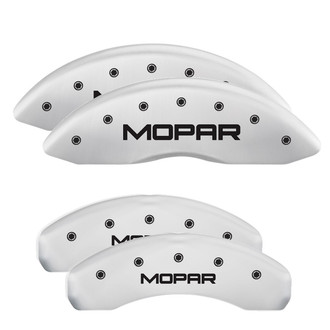 MGP® - Gloss White Caliper Covers with Mopar Engraving (Full Kit, 4 pcs)