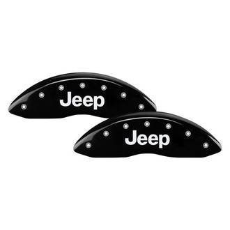 MGP® - Gloss Black Caliper Covers with Jeep Engraving (Full Kit, 4 pcs)