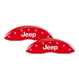 MGP® - Gloss Red Caliper Covers with Jeep Engraving (Full Kit, 4 pcs)