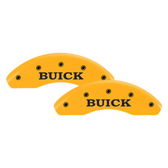MGP® - Gloss Yellow Caliper Covers with Buick / Buick Shield Engraving (Full Kit, 4 pcs)