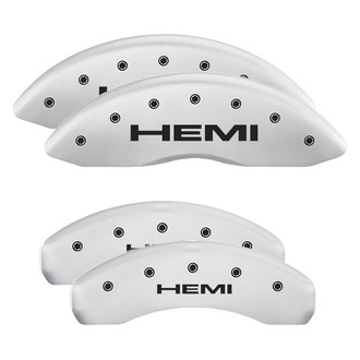 MGP® - Gloss White Caliper Covers with Hemi Engraving (Full Kit, 4 pcs)