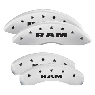 MGP® - Gloss White Caliper Covers with Ram Engraving (Full Kit, 4 pcs)
